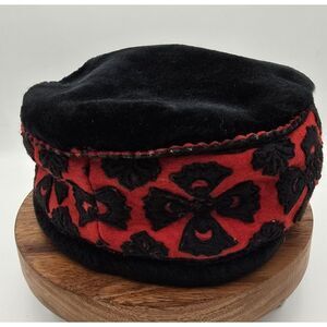 Elegant Black and Red Women's Hat